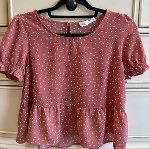 Item: Coral short sleeve blouse, Brand: Hippie Rose, Size: S